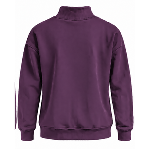 Plum Purple <b>Women</b> Mock Neck Sweatshirt <b>Long</b> Sleeve Oversized Pullover Fleece High Collar Casual Winter Streetwear Fashion <b>Jumper</b> - Product Image 2