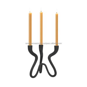 Classy <b>Black</b> Metal Taper <b>Candlestick</b> <b>Holders</b> Eco-friendly Handicraft for Weddings Christmas Housewarming Gifts - Product Image 1