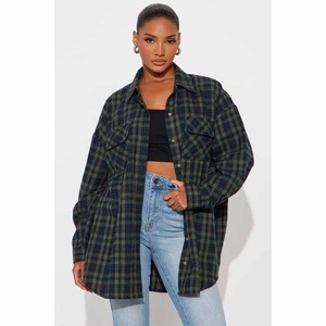 Custom Logo <b>Women</b> Flannel Shirt Oversized Plaid Button Down <b>Shacket</b> Casual Soft Cotton Checkered Jacket Tops Outerwear - Product Image 1