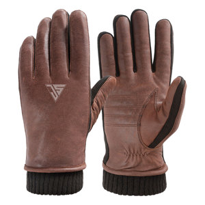 Gants d'hiver chauds en cuir véritable pour femmes, doublés de polaire en peau de mouton, doublure en cachemire, coupe-vent, fins, longueur poignet, pour le cyclisme - Product Image 1