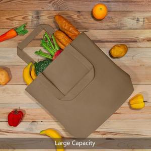 Bolsa de Mano Mediana Personalizada de Alta Calidad, 100% Algodón, con Cierre de Hombro, Asa Larga, Reutilizable, para Compras - Product Image 5