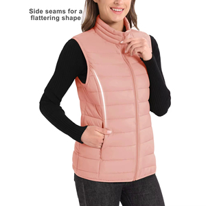 Wholesale Hot Selling Waterproof Windproof Eco-Friendly Women <b>Puffer</b> <b>Jacket</b> Crew Neck Hooded Sleeveless Vest <b>Cheap</b> Price OEM - Product Image 5