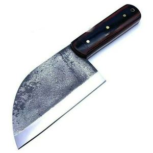 Cuchillo de carnicero hecho a mano de acero inoxidable personalizado con funda de cuero, diseño ambidiestro, para uso en cocina y caza. - Product Image 4