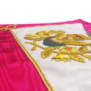 Delantal de Rose Croix masónico de 18 grados hecho a mano, accesorio de imán de cuero de tamaño personalizable, insignia de diseño bordado 3D para coser - Product Image 4