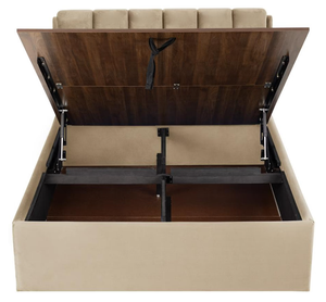 Modern Upholstered <b>Storage</b> <b>Bed</b> Frame <b>Queen</b> Size Fabric Headboard Soft <b>Bed</b> <b>with</b> Built <b>Storage</b> for Bedroom - Product Image 3