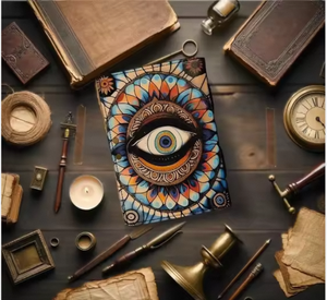 Premium Handmade Genuine Leather <b>Journal</b> with Eye Design Lock Vintage Diary Refillable Notebook Travel <b>Writing</b> Sketchbook G - Product Image 5