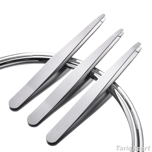 Pince à épiler professionnelle ultra-fine à pointe inclinée en acier inoxydable, logo personnalisé, épilation sans effort, prise en main précise, vente en gros - Product Image 4