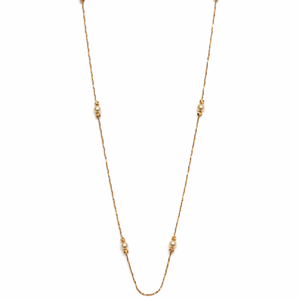 Elegante Collar Revalia VMG3 con Cadena de Caja Chapada en Oro de 18K y Perlas Blancas, Joyería Certificada para Uso Diario, Regalo para Mujer - Product Image 3