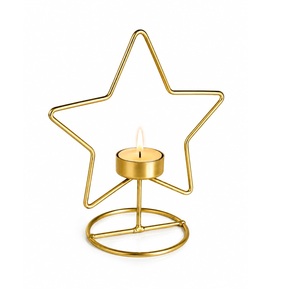 Portavelas de Metal Dorado con Forma de Estrella para Decoración del Hogar, Centro de Mesa, Decoración Festiva, Bodas, Fiestas, Sala de Estar - Product Image 1