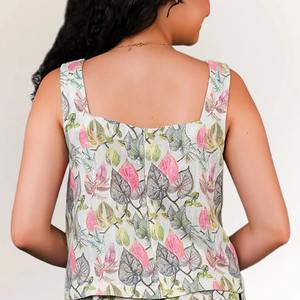 Robe mini sans manches en coton 100% de qualité supérieure, col en V, coupe évasée, pour femme, confortable, élégante, écologique, taille élastique, idéale pour l'été - Product Image 4