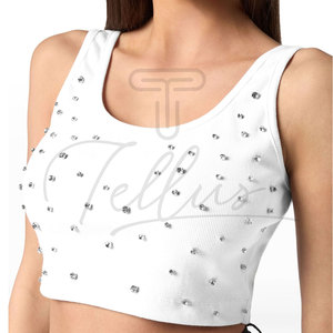 Made In High Quality Women Rhinestone <b>Crop</b> <b>Top</b> Light Weight Women Rhinestone <b>Crop</b> <b>Top</b> Pakistan Made Women Rhinestone <b>Crop</b> <b>Top</b> - Product Image 3