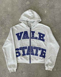 Fabricant Logo personnalisé poids lourd lavage à l'acide soleil délavé en détresse vintage applique broderie patch surdimensionné sweats à capuche zippés - Product Image 6