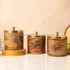 Buy Standard Storage Food Container <b>Decorative</b> <b>Items</b> Use <b>for</b> Home <b>Kitchen</b> Wood Made Canister and Tools Storage & Organization - Product Image 2