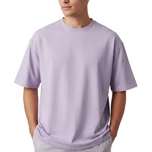 Camiseta Lisa Oversize para Hombre, Estilo Casual Urbano, Manga Corta, Algodón, Corte Holgado Minimalista, Top Básico de Verano - Product Image 5