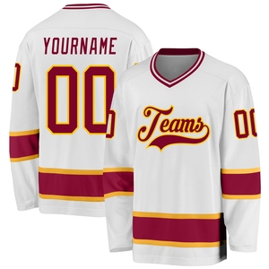 Maillot de hockey personnalisé blanc-gris de qualité supérieure, le plus vendu en gros, directement de l'industrie - Product Image 4