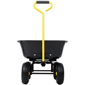 Carrello da Giardino Grande con Capacità di 270 kg, Ruote da 10 Pollici, Carrello Ribaltabile in Metallo Nero per Giardinaggio e Costruzioni - Product Image 4