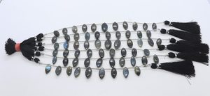 Flashy Labradorite Smooth Marquise Cut Side Drill Gemstone <b>Beads</b> 7x14-8x16MM Natural Labradorite Fancy Shape <b>Beads</b> 5Inch Jewelry - Product Image 3