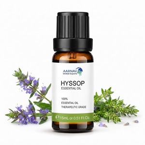 AARNAV Global Exports Bulk Therapeutic Grade 100% Pure Raw Floral Steam Distilled Hyssop <b>Essential</b> <b>Oil</b> for Aromatherapy - Product Image 4