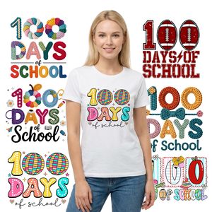 Transferts DTF pour vêtements : Motifs pour enseignants, crayons, rentrée scolaire, football, sport, infirmières, 100 jours d'école - Product Image 1