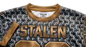 Maillot de football américain respirant à manches courtes, grande taille, imprimé par sublimation personnalisée de haute qualité pour hommes, 100 % polyester, protection UV - Product Image 5