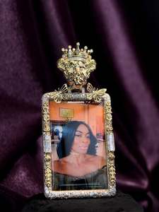 Custom Lion Photo Frame Pendant Necklace Gold Plated 925 <b>Silver</b> Freshwater Pearl Iced Zircon Crown <b>Charm</b> Hip Hop Jewelry for - Product Image 1