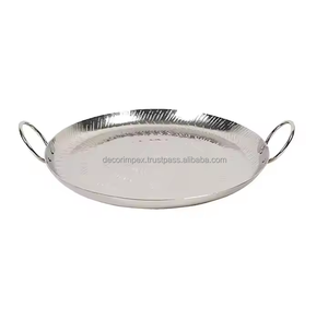 Plateau antique en aluminium au design unique avec poignée design Plateau de service en gros de décoration standard de luxe - Product Image 4