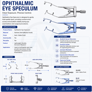 Espéculo Oftalmológico, Retractor Ocular, Instrumento Quirúrgico Manual, Certificado CE Clase I - Product Image 5