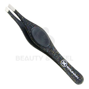 Pince à épiler professionnelle à pointe inclinée avec poignée ergonomique en caoutchouc pour une épilation de précision et un soin du visage - Product Image 4