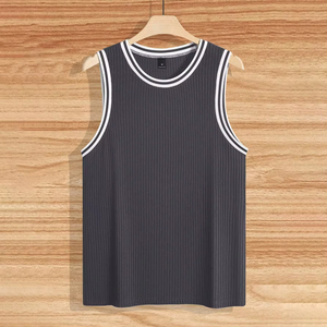 เสื้อกล้ามผู้ชายสไตล์วินเทจลำลองฤดูร้อนแบบเกาหลี ถักจากผ้าฝ้าย 100% ทรงหลวม ระบายอากาศได้ดี เป็นมิตรกับสิ่งแวดล้อม ไม่เป็นขุย - Product Image 5