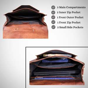 Sac à main pour ordinateur portable en cuir véritable pour homme, sac messager avec bandoulière, léger, portable, en polyester, pour le bureau, les affaires et les voyages - Product Image 3