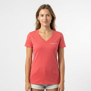 Hawk Eye Women's V-<b>Neck</b> T-Shirt Short Sleeve Solid Color Casual Cotton <b>Top</b> Spring Summer Wear - Product Image 1