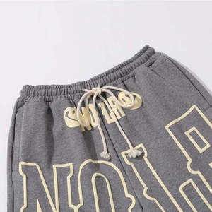 กางเกงขาสั้นผู้ชายสไตล์สตรีทแวร์ ผ้าเฟรนช์เทอร์รี่ พิมพ์ลายพัฟฟ์ มีกระเป๋า  ไซส์ใหญ่ สำหรับผู้ชายและเด็กผู้ชาย ผ้าฝ้าย ใส่สบาย เหมาะสำหรับฤดูร้อน - Product Image 3