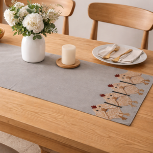 ผ้าปูโต๊ะปักลายไก่สีเบจ |   ผ้าปูโต๊ะตกแต่งคุณภาพพรีเมียมสำหรับบ้านและงานเทศกาล ดีไซน์หรูหราทันสมัย - Product Image 5