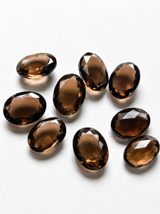Cuarzo Ahumado Marrón Creado en Laboratorio, Corte Ovalado, Gema Facetada |   Piedra de Forma Ovalada Suelta |   Juego de Gemas Calibradas para la Creación de Joyas - Product Image 1