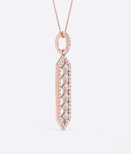 Collier pendentif halo en diamant de laboratoire taille princesse en or 18 carats de qualité supérieure pour femme, bijou de luxe, cadeau de mode raffiné - Product Image 3