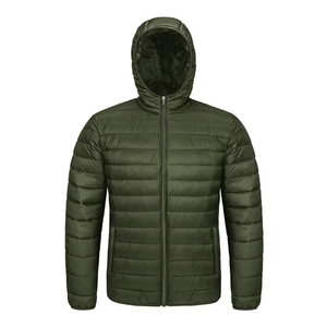 Wholesale Factory Direct Puffer Down <b>Jackets</b> Windproof Outerwear Filled Winter Coats Autumn Outdoor Regular Fit Olive Green Coat - Product Image 3