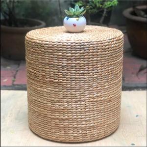 ผักตบชวาธรรมชาติทรงกลมแบบออตโตมันห้องนั่งเล่นผ้าทอมือที่ทันสมัยสำหรับใช้ในซูเปอร์มาร์เก็ตขายส่ง - Product Image 5