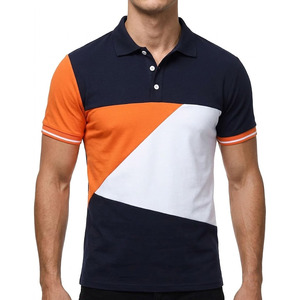 เสื้อโปโลชายแบบมีโลโก้สั่งทำ คอปกสีตัดต่อ แขนสั้น ขายส่ง เสื้อกอล์ฟ ผลิตแบบ OEM - Product Image 2