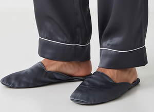 Ensemble de pyjama 100% soie pour homme, pyjama en satin décontracté à manches longues, pyjama d'hiver à jambes larges, col rabattu boutonné, pyjama pour homme - Product Image 6