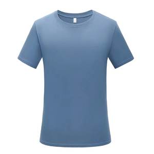 Camiseta de Manga Corta Lisa con Cuello Redondo, Teñida con Hilo, Anti-Pilling, de Algodón/Bambú, con Logotipo Personalizado, 260g, de Alta Calidad, Venta al por Mayor - Product Image 4