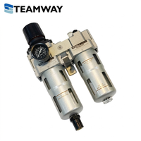 TEAMWAY PC4010 Unité FRL, Filtre-régulateur PW4000, Lubrificateur PL4000, Port G 1/2'', Pression 0,5-8,7 Kgf/cm, Résistance 15 Kgf/cm