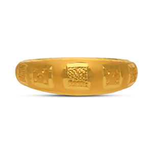 Elegant Gold Finish Unisex Wedding Band <b>Ring</b> with Textured Rectangle Motif Classic <b>Plain</b> Finger <b>Ring</b> Fashion Jewelry - Product Image 3