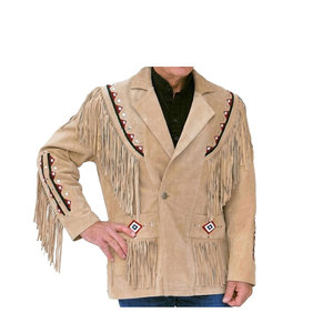 Solid Trader Classic <b>Brown</b> Suede Fringe <b>Leather</b> <b>Jacket</b> Western Style Tassel Outerwear Professional Finish - Product Image 4
