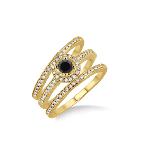 0.70 TCW Real Diamond Engagement Trio <b>Ring</b> <b>Set</b> | Yellow <b>Gold</b> Bridal Wedding <b>Ring</b> for Women | Luxury Anniversary Gift Jewelry - Product Image 3