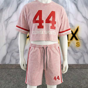 CLOVIX SPORTS Men's Summer Casual Two-Piece Cotton T-<b>Shirt</b> & Shorts Set Custom Front Logo Silk Screen Printed Pattern ODM - Product Image 4