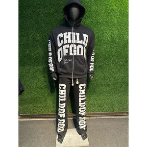 Ensemble survêtement homme 2 pièces, sweat-shirt et pantalon de jogging, imprimé avec logo personnalisé, respirant, sérigraphié, pour l'hiver. - Product Image 6