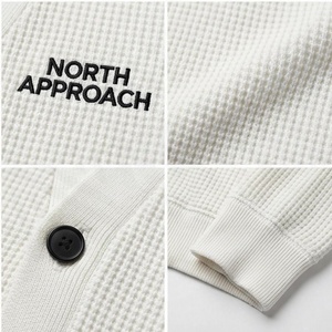 North Approach Men's V-Neck Knitted Cardigan Waffle Pattern Button Front Casual Autumn Wear - Product Image 4