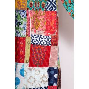 Wholesale Summer Robe Hand Stitched Silk Quilted Kantha <b>Kimono</b> <b>Belt</b> Boho Hippie Floral Unisex Bathrobe Women's Sleepwear Quick - Product Image 2