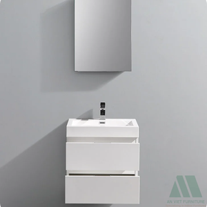 Meubles de salle de bain en bois faits à la main de style moderne avec tiroirs, design élégant, prêts à assembler, meubles du Vietnam en gros - Product Image 2