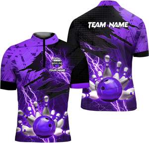 Custom Sublimated Printed Logo Men's Darts Jersey Breathable Quick-drying <b>Bowling</b> Polo Shirts for Men's - Product Image 2